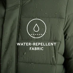Kirkham Womens Long Shower Resistant Insulated Jacket - Dark Green