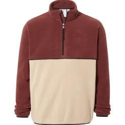 Kirton Mens Relaxed Fit Microfleece Zip Neck - Port/Hazelnut