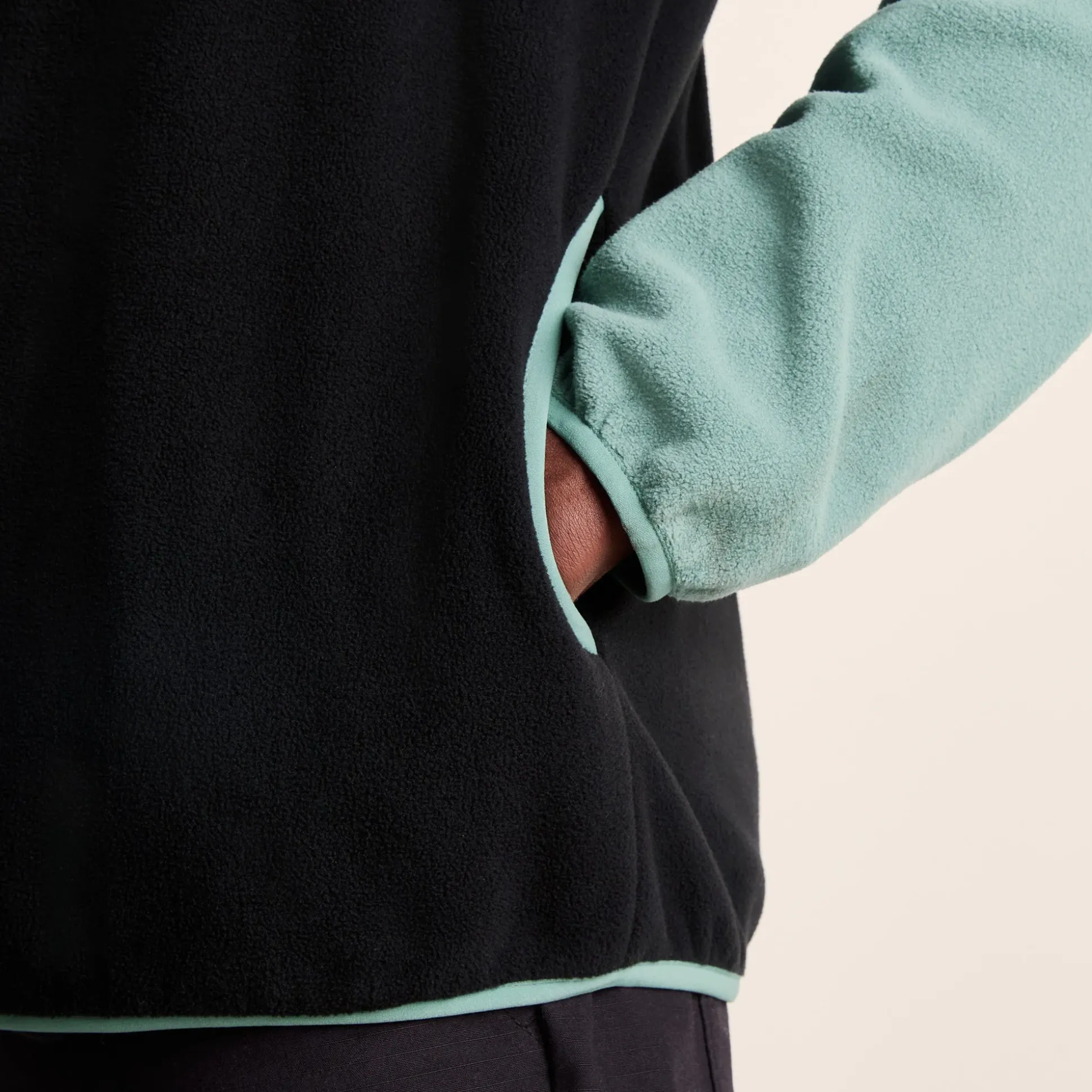 Kirton Mens Relaxed Fit Microfleece Zip Neck - Steel Teal/Black