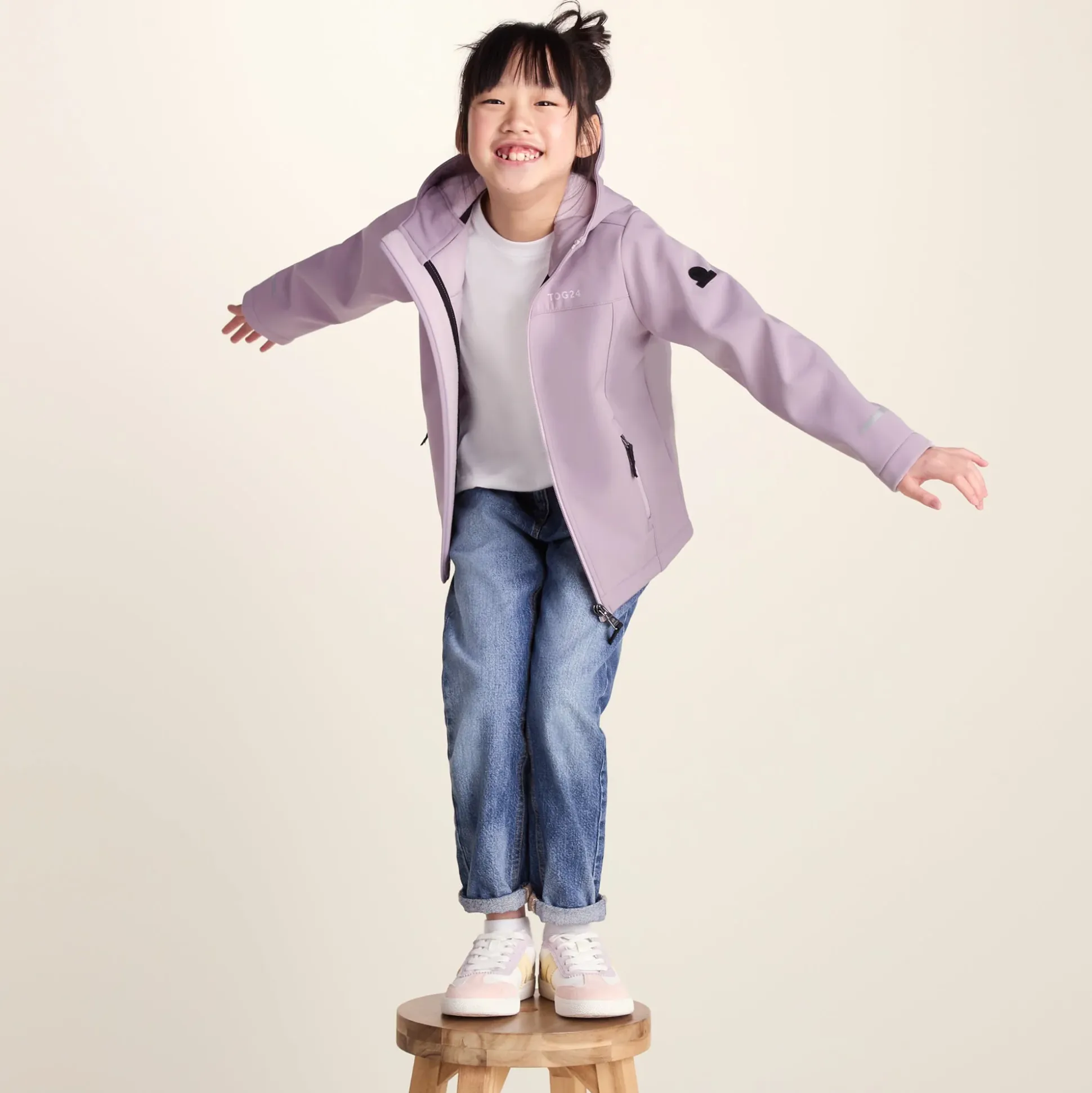 Koroma Kids Softshell Hooded Jacket - Lavender Grey