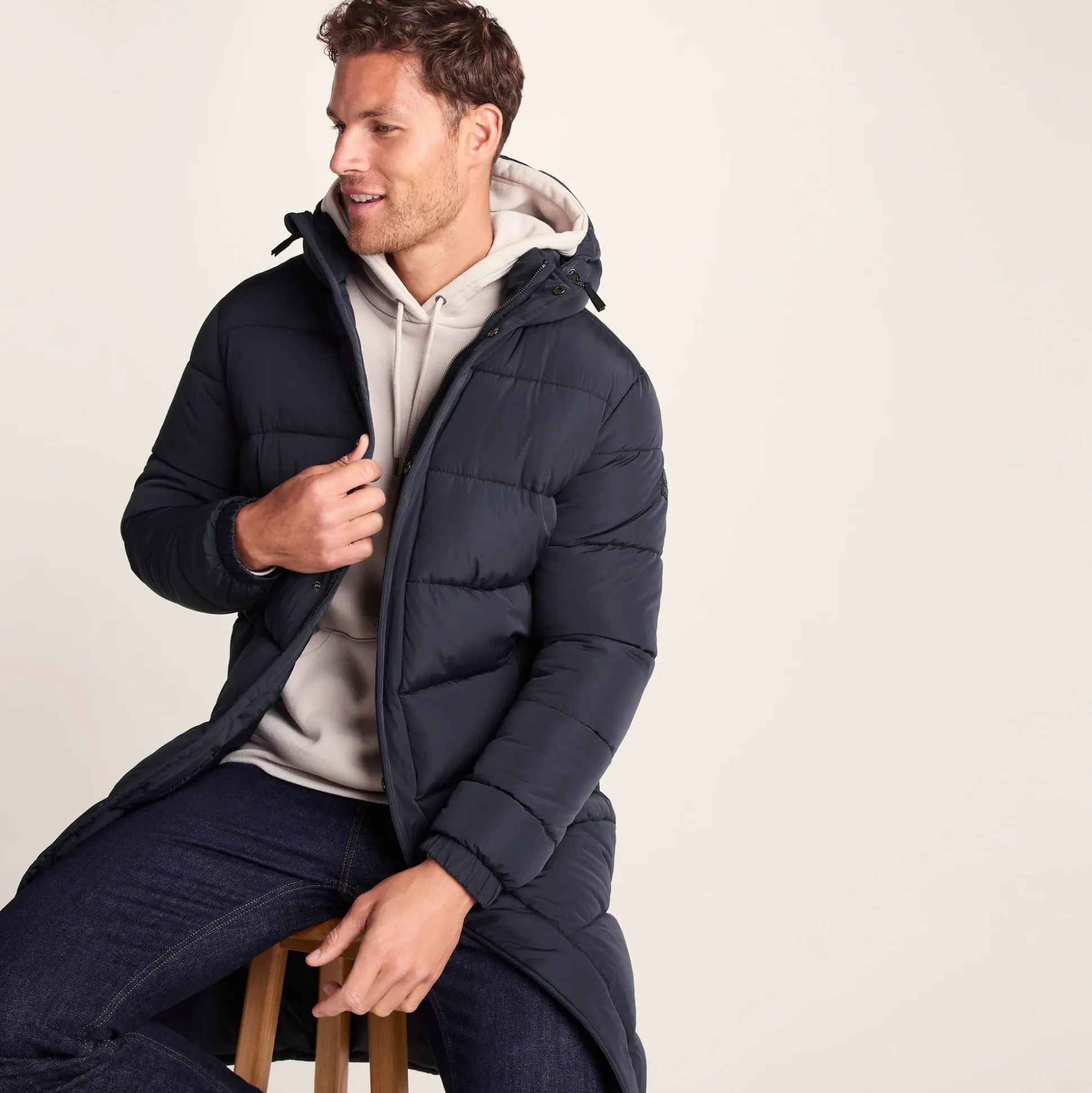 Langrick Mens Long Insulated Jacket - Dark Indigo