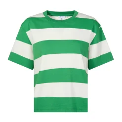 Lani Womens 100% Cotton Supersoft Boxy Fit T-Shirt - Sage Stripe
