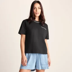 Laurie Womens 100% Cotton Supersoft Boxy Fit T-Shirt - Washed Black