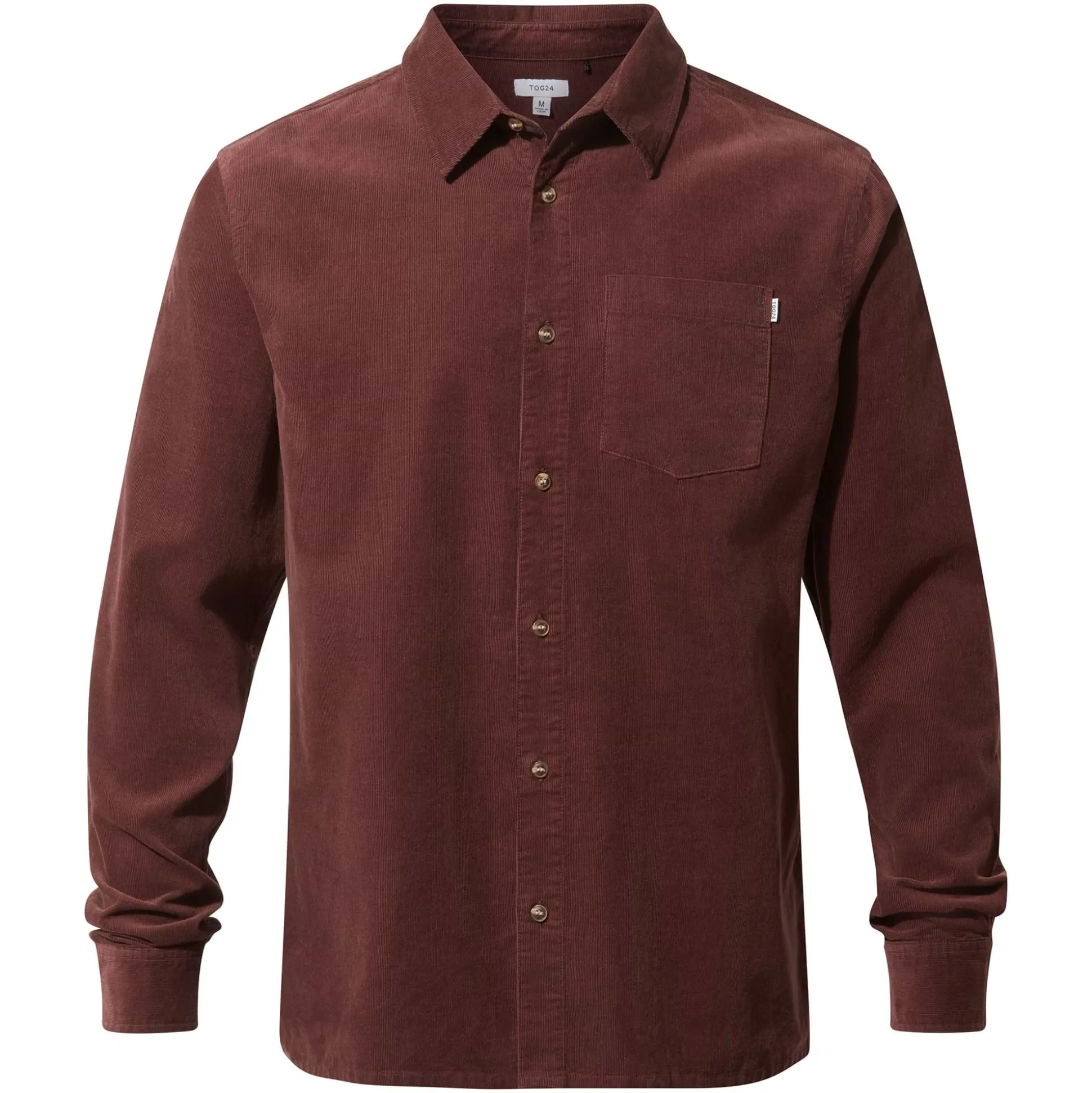 Lenny Mens Long Sleeve Lightweight Corduroy Shirt - Port