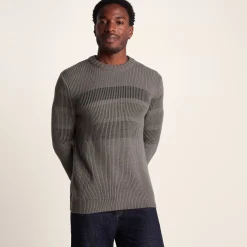 Leonard Mens Chunky Knitted Jumper - Mid Grey