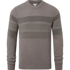 Leonard Mens Chunky Knitted Jumper - Mid Grey