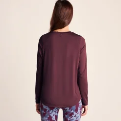 Leonie Womens Long Sleeve Performance Top - Black Raspberry