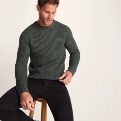 Logan Mens Chunky Knitted Jumper - Light Forest