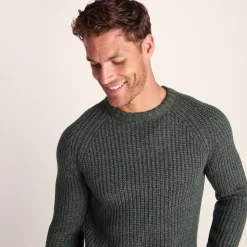 Logan Mens Chunky Knitted Jumper - Light Forest