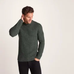 Logan Mens Chunky Knitted Jumper - Light Forest