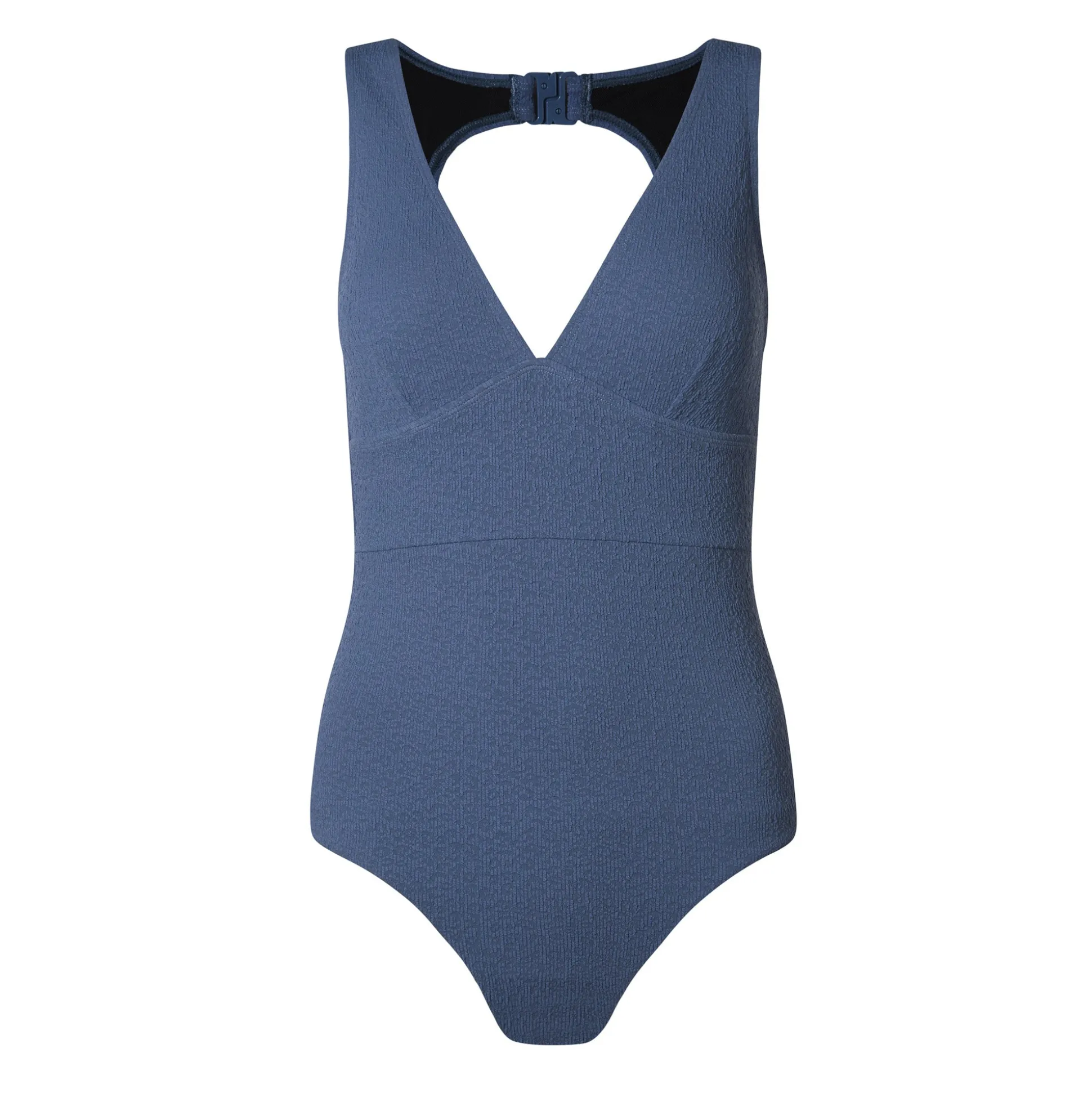 Maggie Womens Mesh Lined One Piece Swimsuit - Smokey Blue