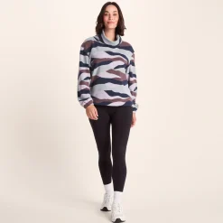 March Womens Relaxed Fit Microfleece Pullover - Landscape Print