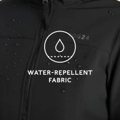 Marina Womens Long Water Resistant Softshell Jacket - Black