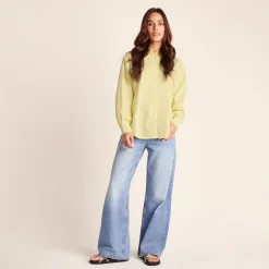 Marnie Womens 100% Cotton Oversized Shirt - Butter Yellow