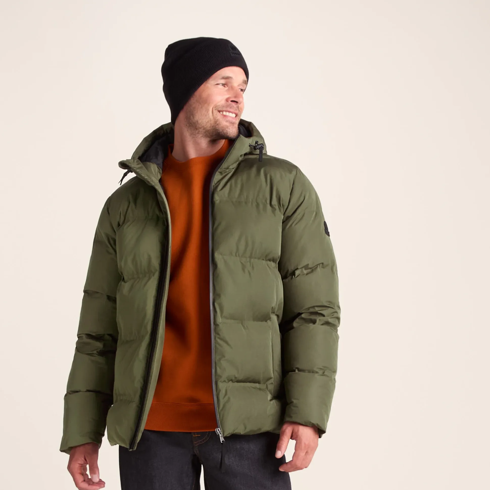 Menka Mens Shower Resistant Insulated Jacket - Khaki
