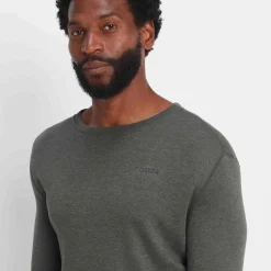 Meru Mens Cashmere Touch Base Layer Crew Neck - Dark Grey Marl