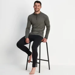 Meru Mens Cashmere Touch Base Layer Quarter Zip - Dark Grey Marl