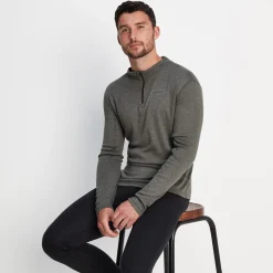 Meru Mens Cashmere Touch Base Layer Quarter Zip - Dark Grey Marl
