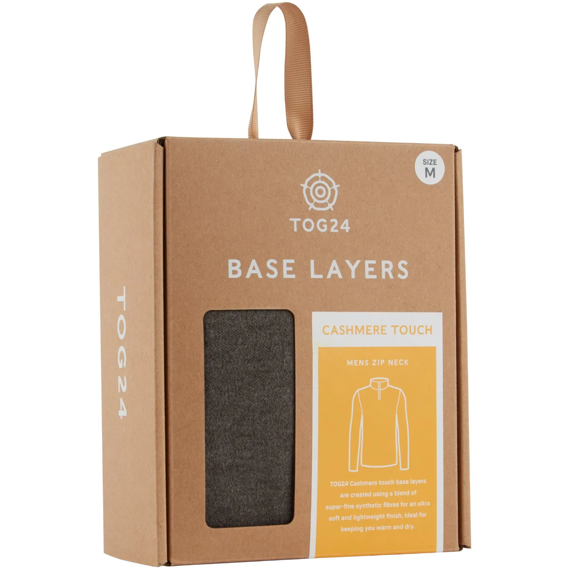 Meru Mens Cashmere Touch Base Layer Quarter Zip - Dark Grey Marl