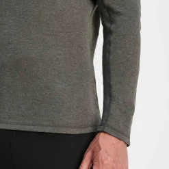 Meru Mens Cashmere Touch Base Layer Quarter Zip - Dark Grey Marl
