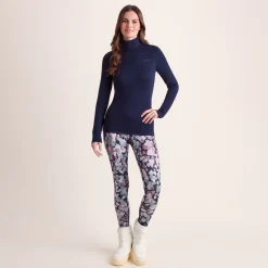 Meru Womens Cashmere Touch Roll Neck Base Layer - Oxford Blue