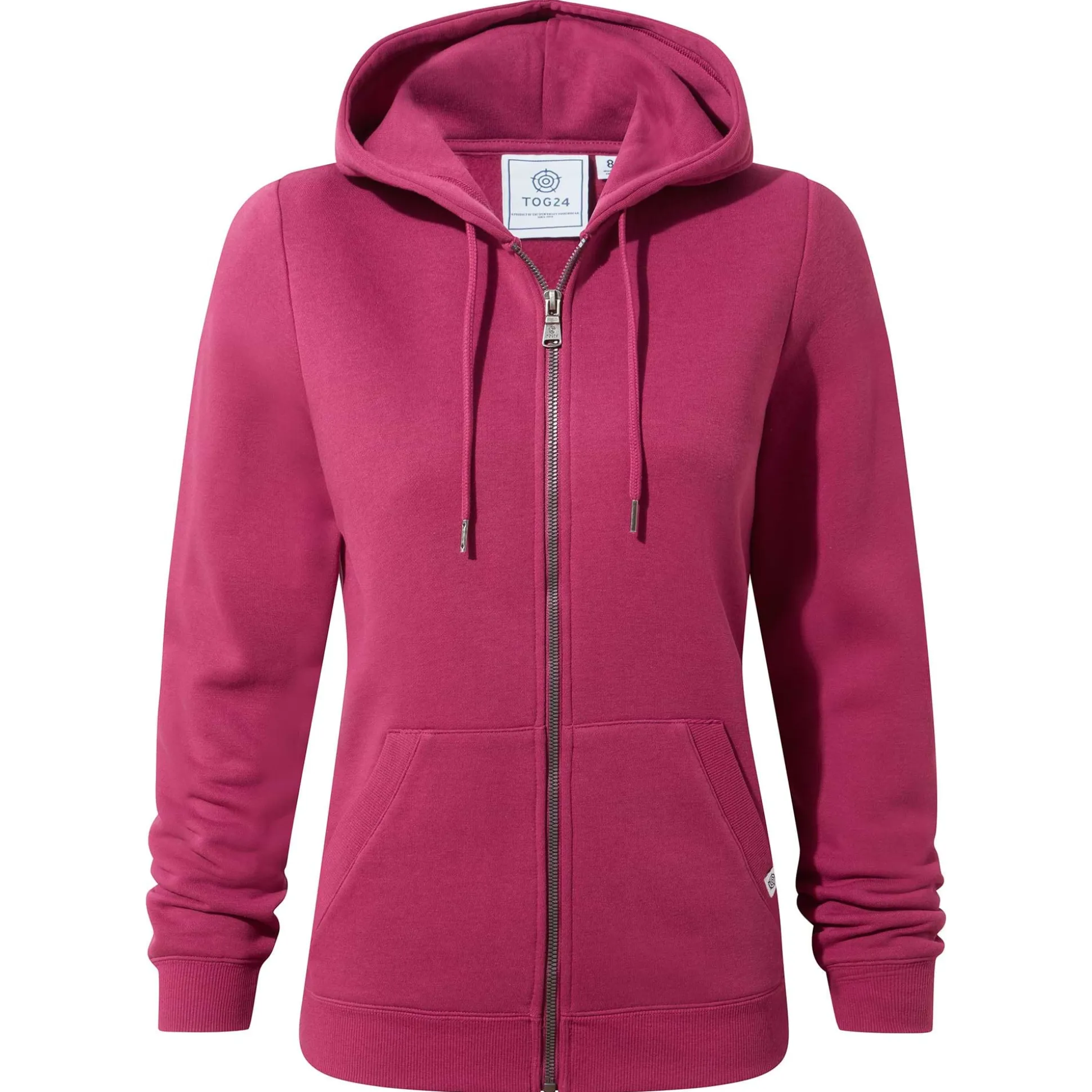 Mia Womens Supersoft Zip Hoody - Washed Burgundy