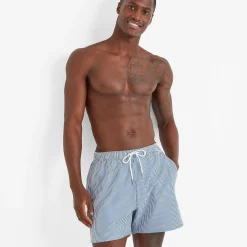 Micah Mens Swimming Shorts - Pastel Blue Stripe
