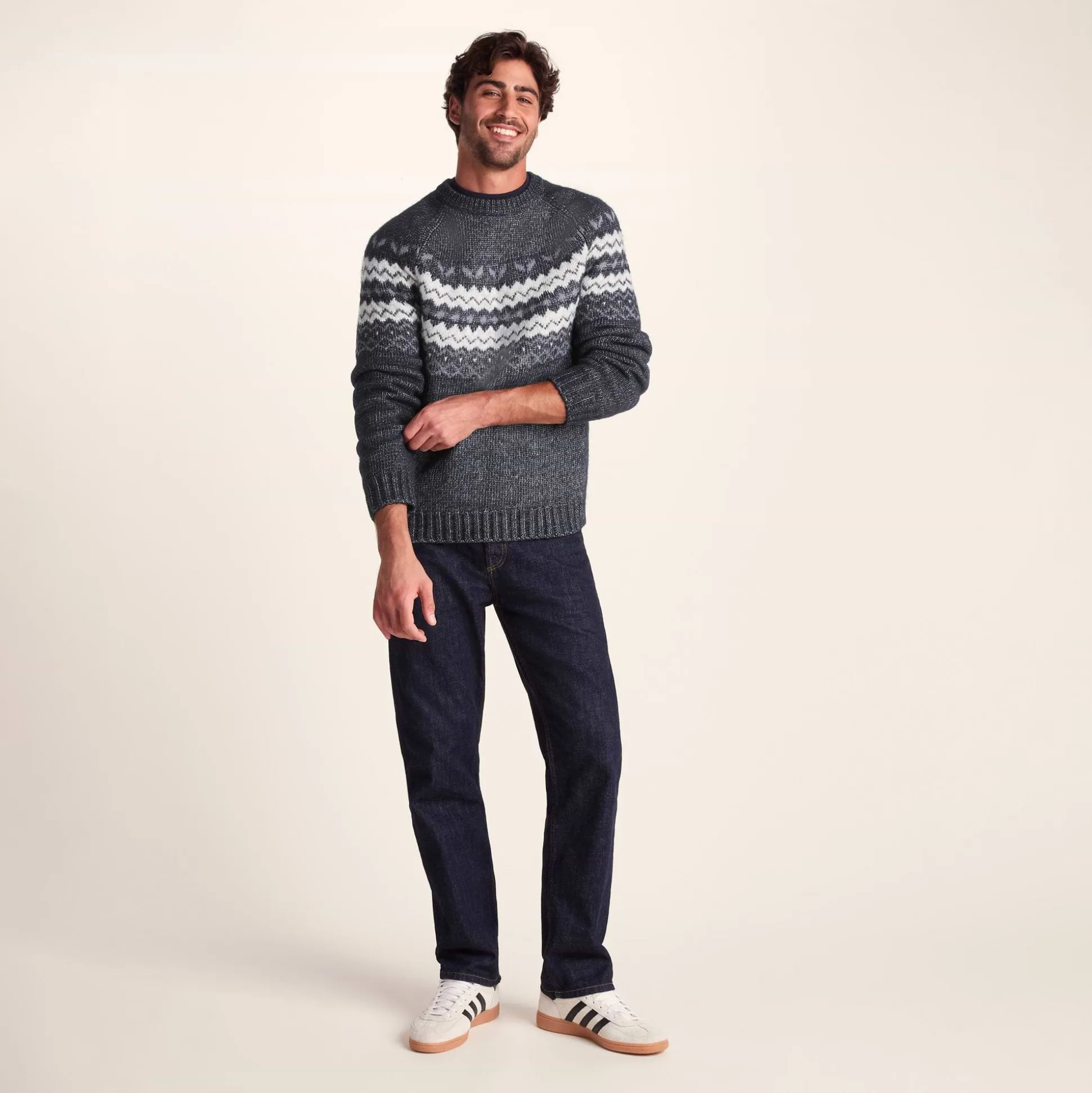 Michael Mens Chunky Knitted Jumper - Dark Indigo Marl
