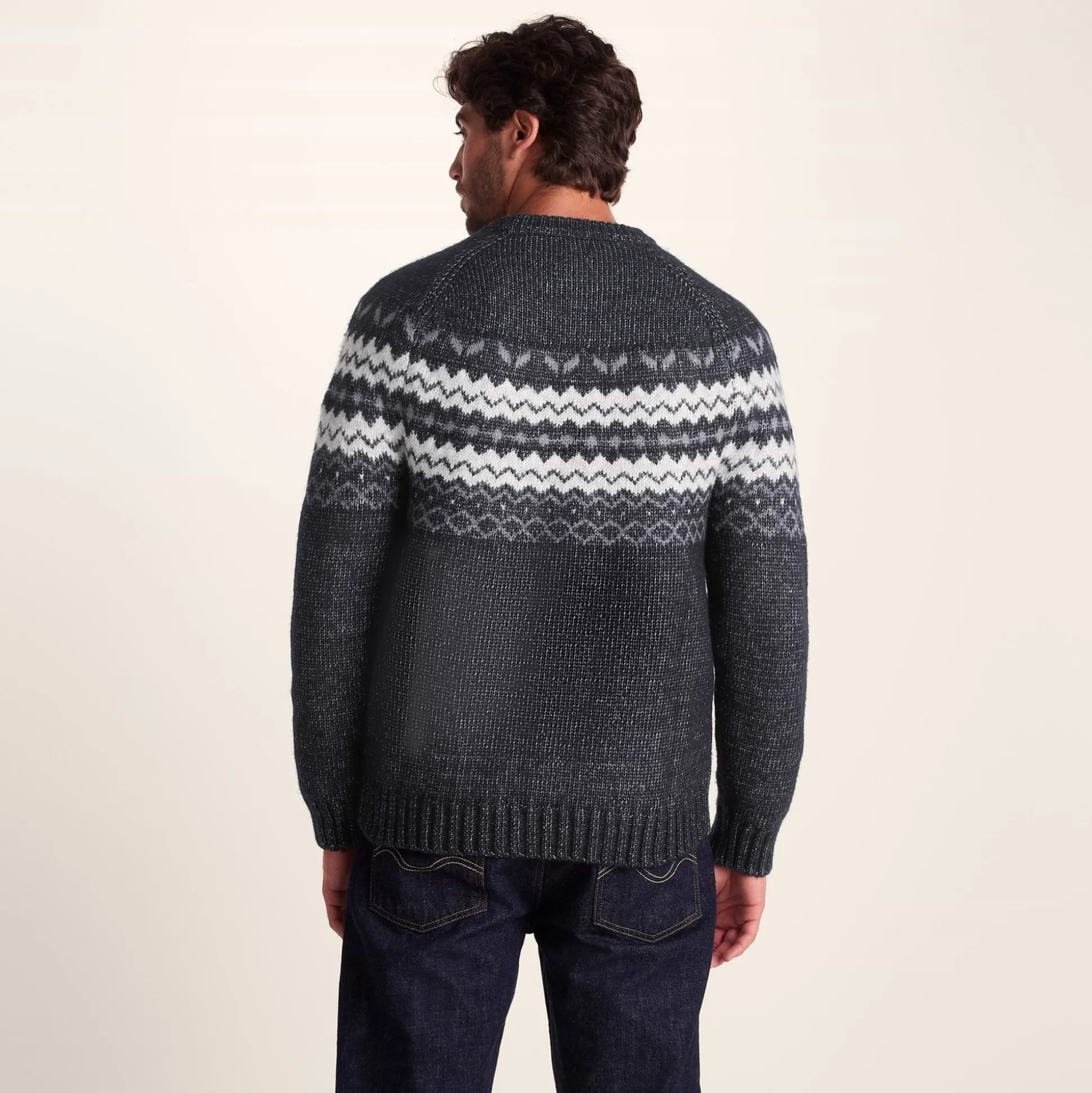 Michael Mens Chunky Knitted Jumper - Dark Indigo Marl