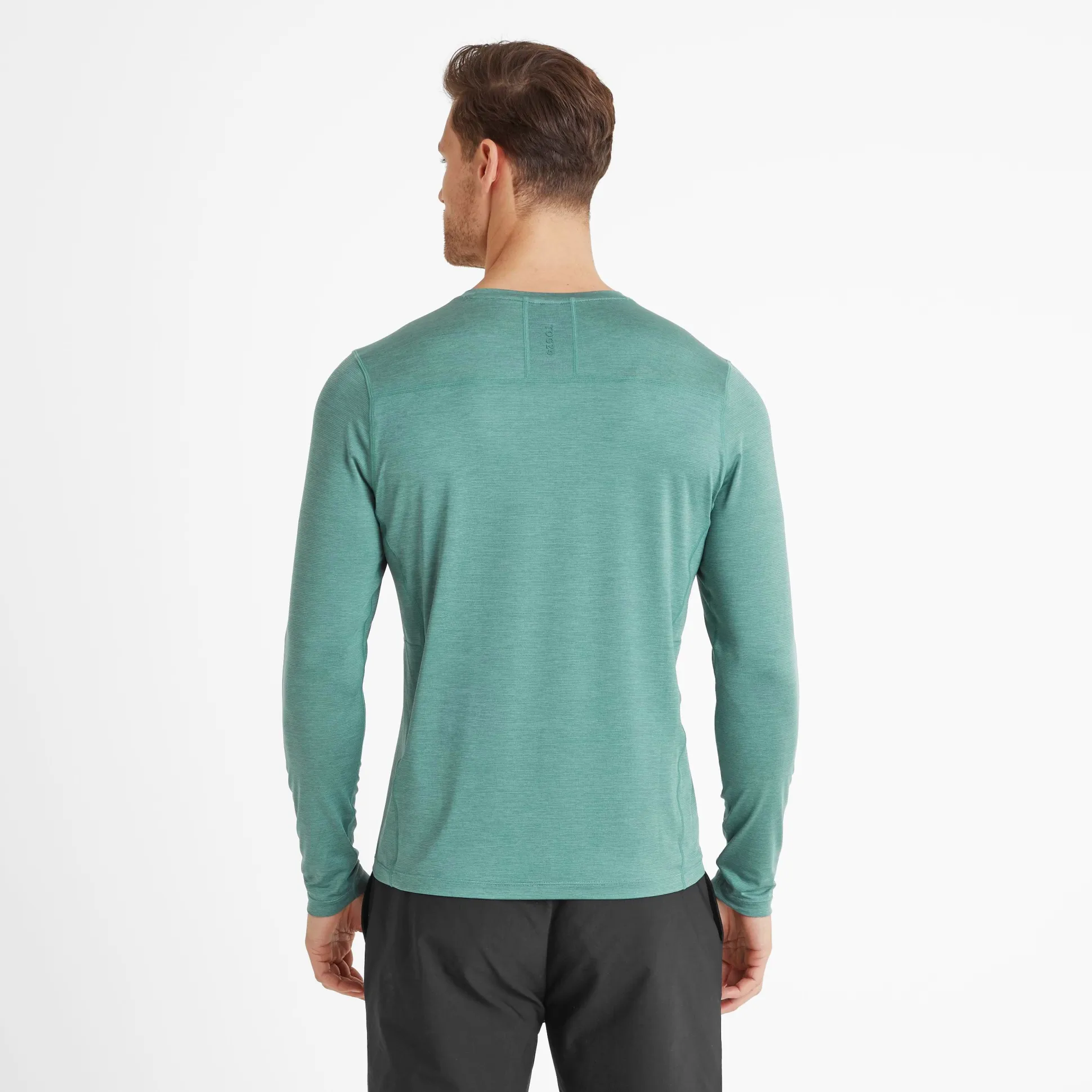 Mittel Mens Long Sleeve Performance Top - Seafoam Green Marl