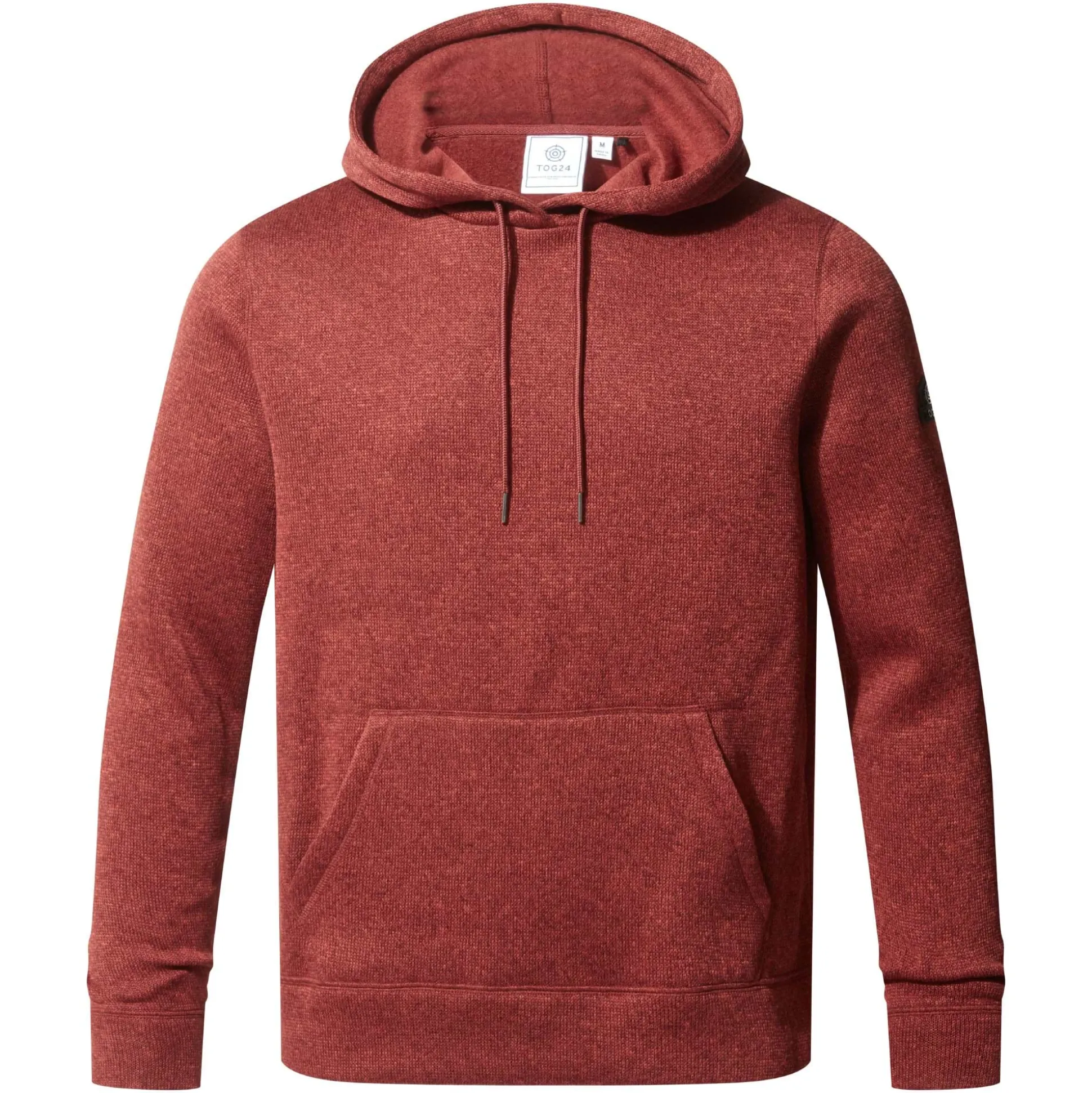 Mosby Mens Supersoft Knitlook Fleece Hoody - Clay Marl