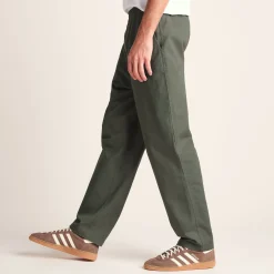 Nelson Mens Relaxed Fit 100% Cotton Heavyweight Straight Leg Trousers - Faded Khaki