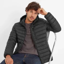 North Mens RDS Certified Down Hooded Jacket - Black