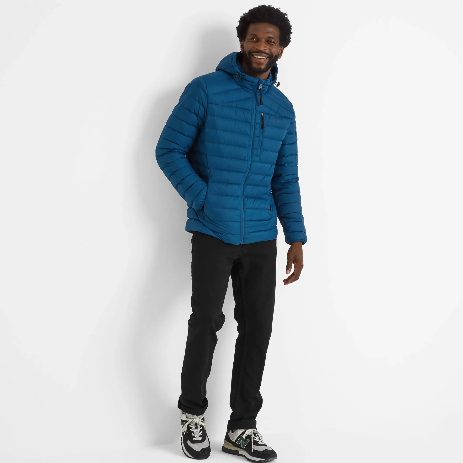 North Mens RDS Certified Down Hooded Jacket - Marine Blue