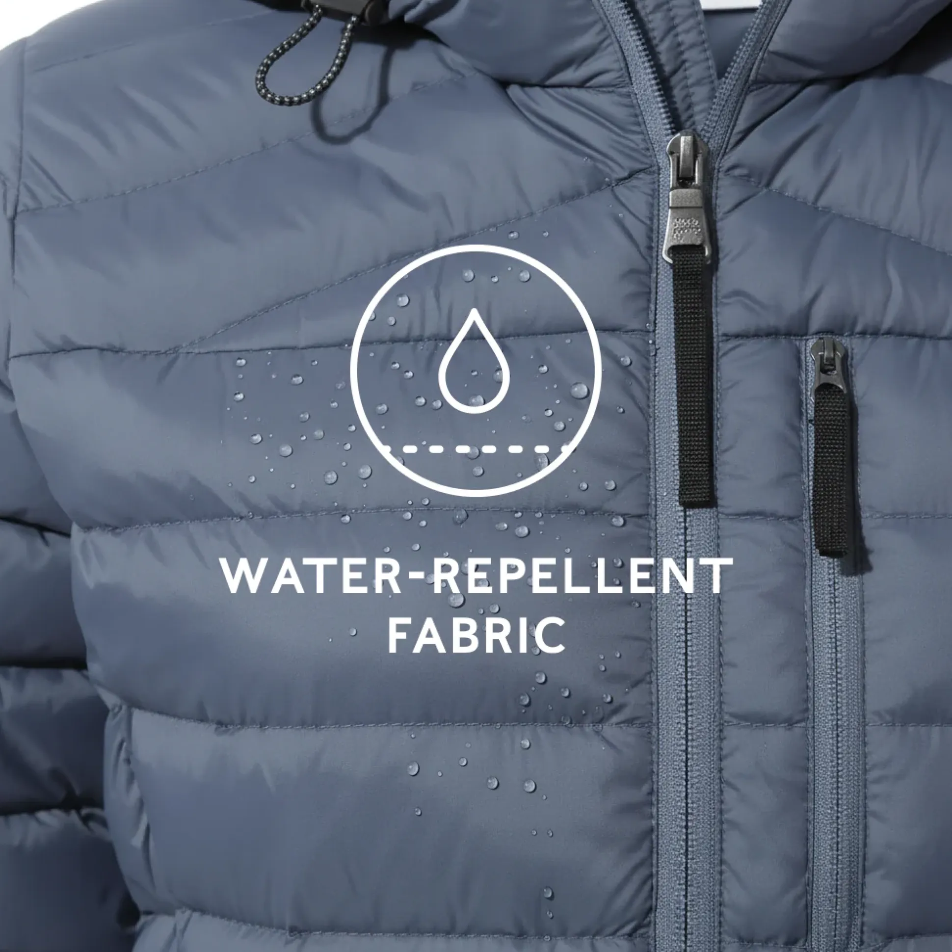 North Womens RDS Certified Down Hooded Jacket - Blue Stone