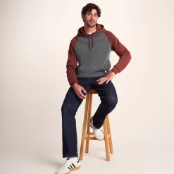 Noston Mens Supersoft Raglan Hoody - Port