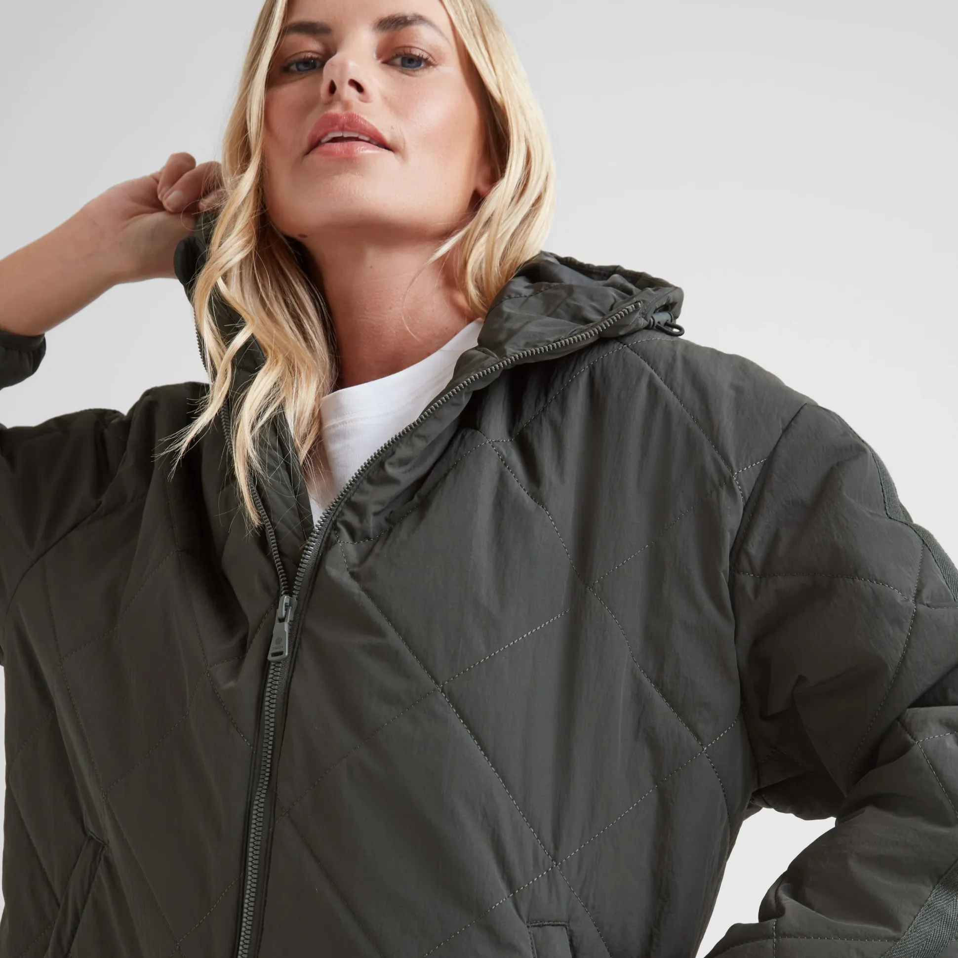 Orford Womens Hooded Packaway Padded Jacket - Washed Black