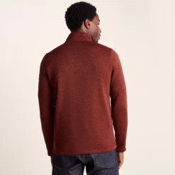 Pearson Mens Knitlook Quarter Zip Fleece - Clay Marl