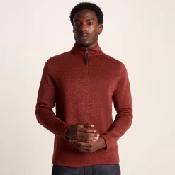 Pearson Mens Knitlook Quarter Zip Fleece - Clay Marl