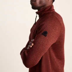 Pearson Mens Knitlook Quarter Zip Fleece - Clay Marl