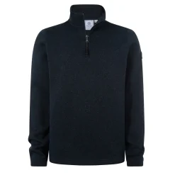 Pearson Mens Knitlook Quarter Zip Fleece - Dark Indigo Marl