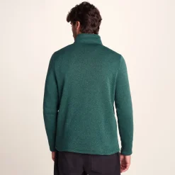Pearson Mens Knitlook Quarter Zip Fleece - Dark Turquoise Marl