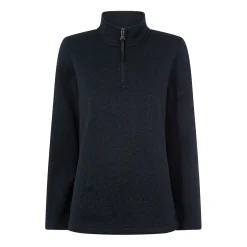 Pearson Womens Knitlook Quarter Zip Fleece - Dark Indigo Marl