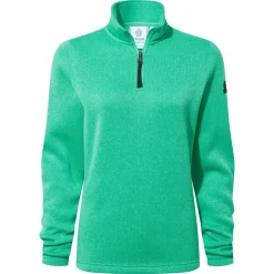 Pearson Womens Knitlook Quarter Zip Fleece - Jade Marl