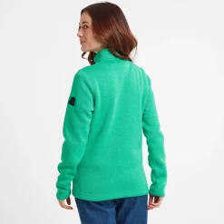 Pearson Womens Knitlook Quarter Zip Fleece - Jade Marl