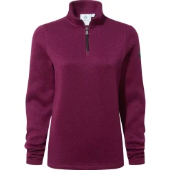 Pearson Womens Knitlook Quarter Zip Fleece - Purple Berry Marl