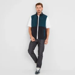Pensford Mens Microfleece Gilet - Dark Indigo/Petrol Green