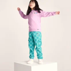 Polypay Kids Shaun the Sheep Sweat Pant - Spearmint/Bubblegum Checkerboard