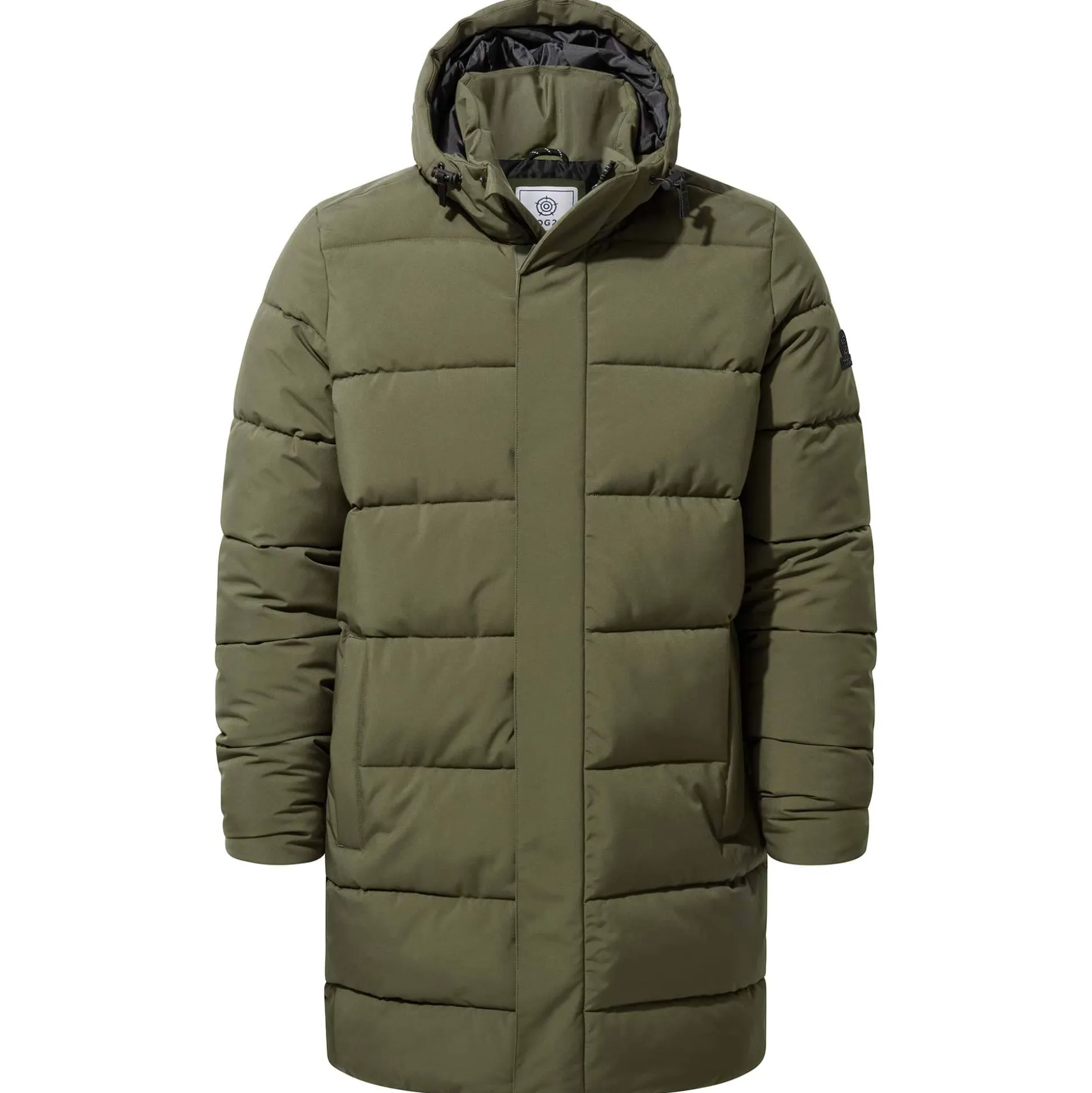 Preece Mens Long Shower Resistant Insulated Jacket - Khaki
