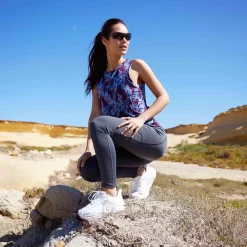 Quinn Womens Performance Vest - Smokey Blue Print
